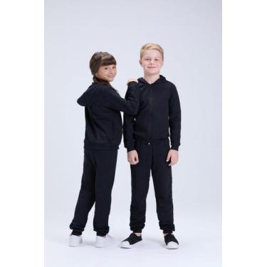 Imagem de Conjunto Moletom Infantil Capuz e Zíper Preto - Vida Costeira Oficial,