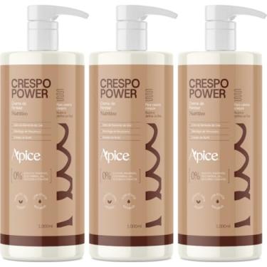 Imagem de Kit 3 Creme De Pentear Nutritivo APSE Crespo Power Vegano Profissional Uso Diario 1L