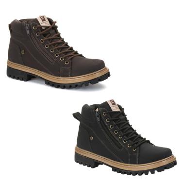 Imagem de Kit 2 Botas Coturno Masculino Adventure Sola Tratorada Cadarço Moderno-Masculino