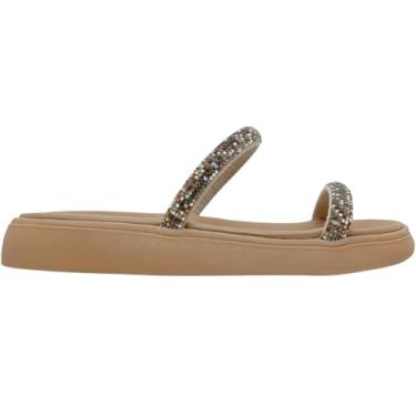 Imagem de SANDÁLIA PAPETE BIRKEN MOLECA 5469.118 TIRAS COM STRASS Cor:Creme;Tamanho:35