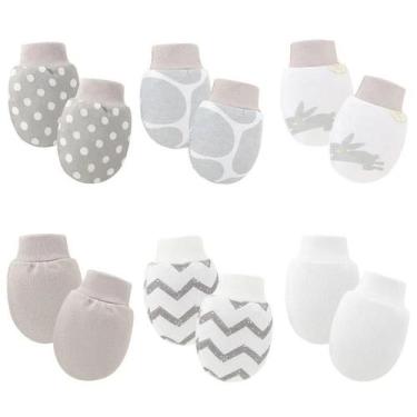 Imagem de Luvas De Algodão Para Bebês Recém-nascidos, 6 Pares, Luvas Anti-arranh