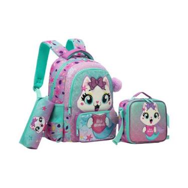 Imagem de Conjunto De Mochila E Lancheira Para Meninas Com 3 Peças, Mochila Para