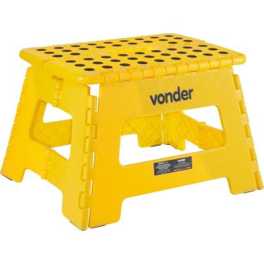 Imagem de Banqueta Plástica Dobrável Amarela Altura 220 Mm Vonder