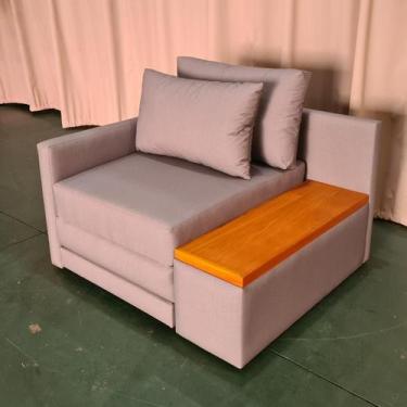 Imagem de Poltrona Cama Solteiro com Tampo Lateral Direito Tecido Acquablock 100