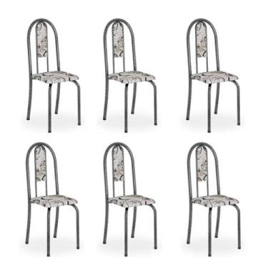 Imagem de Kit c/ 6 Cadeiras Isabel Mart Prata Arabesco - Top Decor
