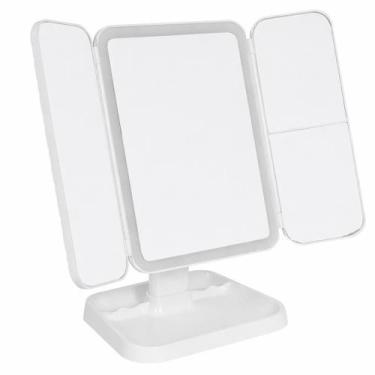 Imagem de Espelho Triplo Camarim Dobrável Touch com Luz LED - Tesla Store, Branc