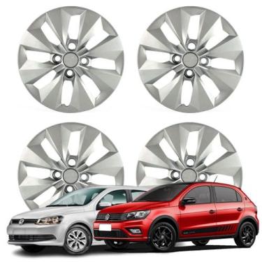 Imagem de Jogo Calota Aro 14 VW Gol Voyage 2013 em diante Cubo Baixo Prata 112CB