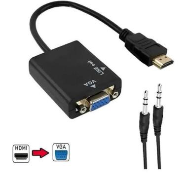 Imagem de Mini Adaptador Conversor HDMI para VGA com Transmissão de Áudio e Víde