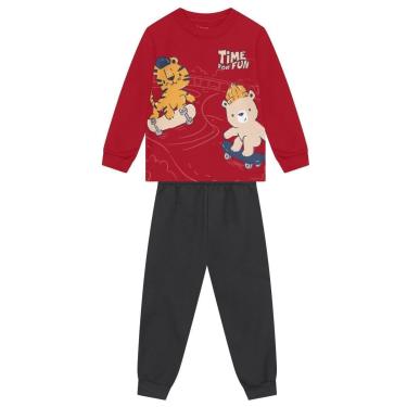 Imagem de Conjunto infantil menino em moletom de animais Brandili-Masculino