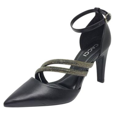 Imagem de Sapato Feminino Scarpin Salto Fino Strass Elegante Cacci