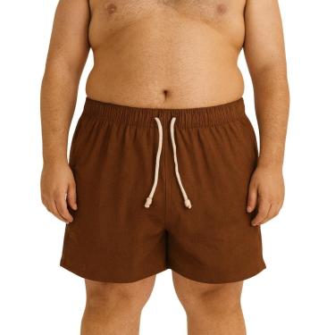 Imagem de Bermuda Masculina em Linho com Elástico e Cordão Casual Confortável-Masculino