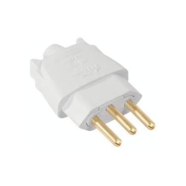 Imagem de Plug De Tomada (flecha) Pino Macho 3p 20a Retangular Branco Mectronic