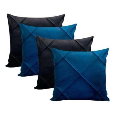 Imagem de Kit 4 Capa Almofada Sala Suede Drapeada Toque Macio 45 X45cm - NoBrand