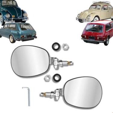 Imagem de Par Retrovisor Fusca Todos Modelos, Brasilia Modelo Original Raquete -