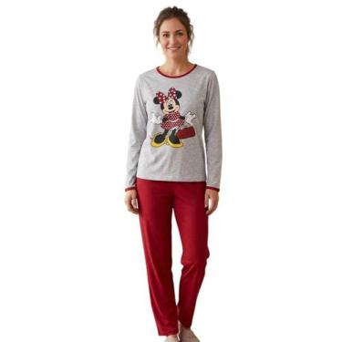 Imagem de Pijama Adulto Feminino Personagem Blusa Calça Longa Inverno Macio Quen