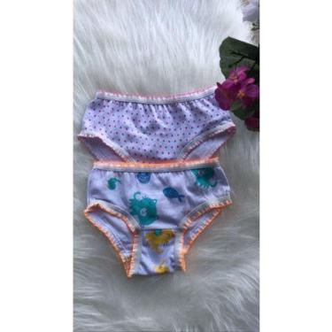 Imagem de KIT com 10 peças - Calcinha Infantil Menina  Tecido 100% algodão, com 