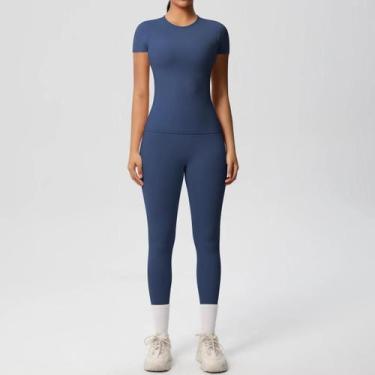 Imagem de Conjunto De Yoga Feminino Em Patchwork, Top Cropped Para Esportes E Le
