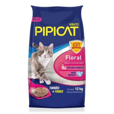 Imagem de Granulado Sanitário Kelco Pipicat Floral Para Gatos - 12 Kg - Bentonit
