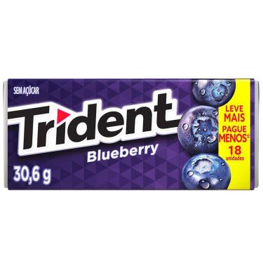 Imagem de Chiclete Blueberry Trident 30,6g 18 Unidades Sem Açúcar