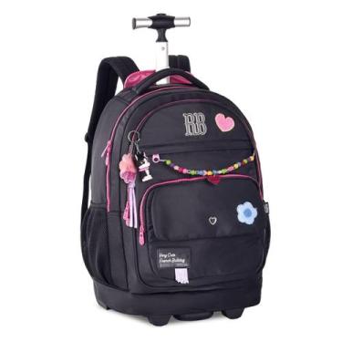 Imagem de Mochila Rodinhas Escolar Meninas Rebecca Bonbon Premium - Clio, Preto