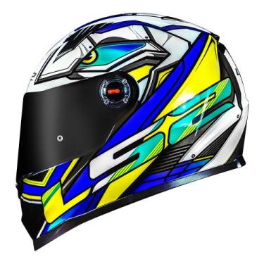 Imagem de Capacete LS2 FF358 Xdron Azul Brilhante Masculino e Feminino Fechado, 