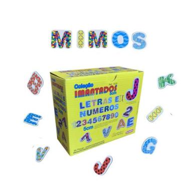 Imagem de Coleção Imantados Letras e Números 5 cm com Imã Carimbras Brinquedo Ed