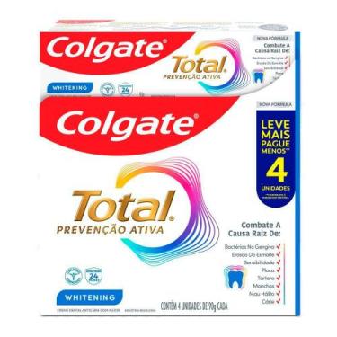 Imagem de Creme Dental Colgate Total Prevenção Ativa Whitening 4 Unidades de 90g