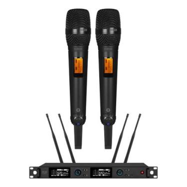 Imagem de Microfone Sem Fio Dylan D 8500s Mao Duplo Rack True Diversi Cor Preto