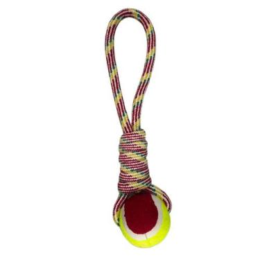 Imagem de Brinquedo Para Cães Cabo De Guerra Com Bola De Tênis - Mega Chens, Ver