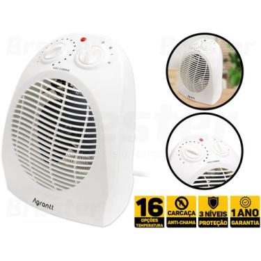 Imagem de Aquecedor De Ar Elétrico Agrantt 2000w 220v Com Termostato Para Banhei