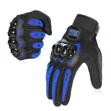 Imagem de Luvas De Motociclismo Respiráveis Azuis Para Homens, Equipamento De Pr