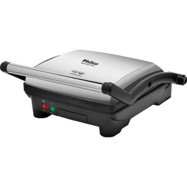 Imagem de Super Grill Duo Philco 2 em 1 Abertura 180 Inox, Preto, 220V