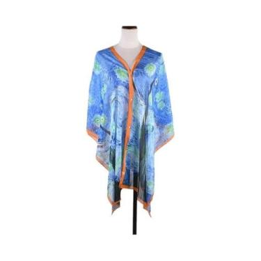 Imagem de Xale De Chiffon Estampado Feminino Para Verão Com Proteção UV, Fino, P