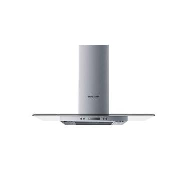 Imagem de Coifa Vidro Plano Parede Brastemp 90cm Inox - BAP90AR