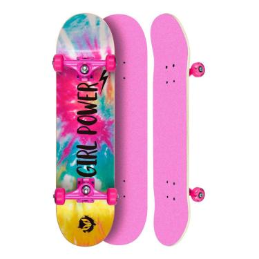 Imagem de Skate Montado Profissional Cisco Feminino Tie Dye Truck/Roda/Lixa Rosa 8
