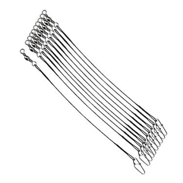 Imagem de KIT 30 CHICOTE EMPATE LEADER BLACK GIRADOR SNAP N12 90LB - 35KG