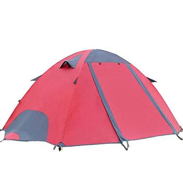 Imagem de GQYYS Barraca de acampamento para 2 pessoas, barraca leve à prova de vento, proteção UV, varanda pequena para armazenamento, para praia, ao ar livre, viagens, caminhadas, acampamento, barraca com cúpula de pesca