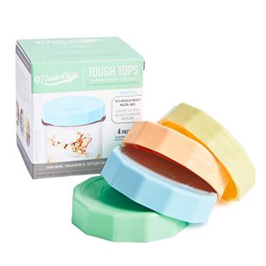 Imagem de Masontops Tops resistentes – tampas de frasco de vidro de boca regular, sem BPA, plástico multicolorido, reutilizável, para conservas secas (bola não incluída)