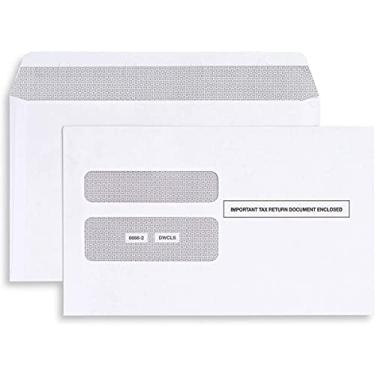 Imagem de Envelopes para W-2, duas janelas - Envelopes de segurança de vedação automática, para W-2, envelope de impostos para W-2 Formulários de Imposto, (2019) Pacote com 50