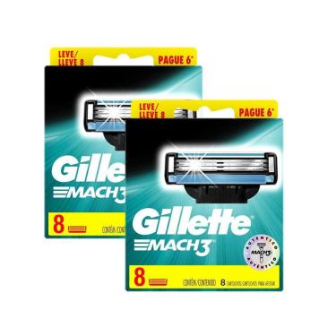 Imagem de Kit com 16 Cargas Gillette Mach3 Regular
