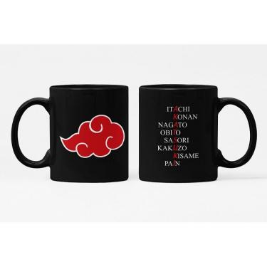 Imagem de Caneca ECF Naruto Símbolo Akatsuki Preta Porcelana 325ml
