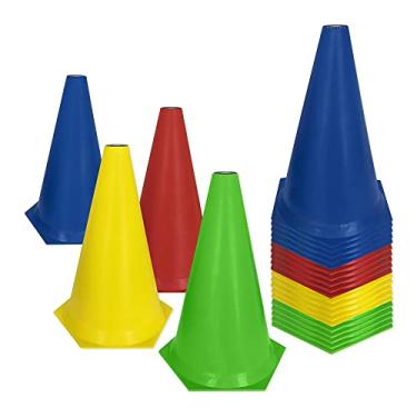 Imagem de Cone de Marcação de Plástico Muvin – 24cm – Kit com 24 - Treino Funcional – Agilidade – Treinamento – Circuitos – Desempenho – Fortalecimento - Resistente – Futebol – Basquete – Voleibol – Handebol