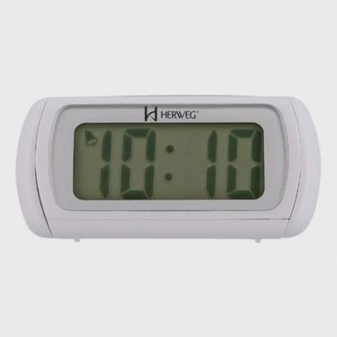 Imagem de Relógio Despertador Digital Branco Herweg 2981-21 Garantia
