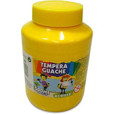 Imagem de Acrilex Abelhinhas Tinta Guache, Amarelo (Gold Yellow), 500 ml, 6 Unidades