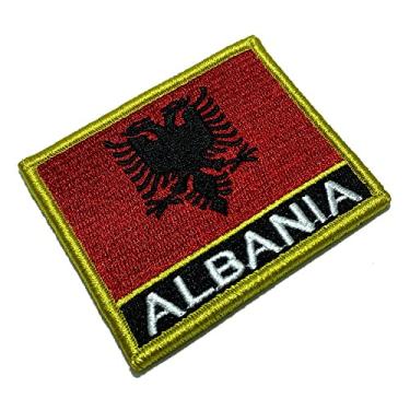 Imagem de BP0221NV01 Bandeira Albânia Patch Bordado Fecho Contato