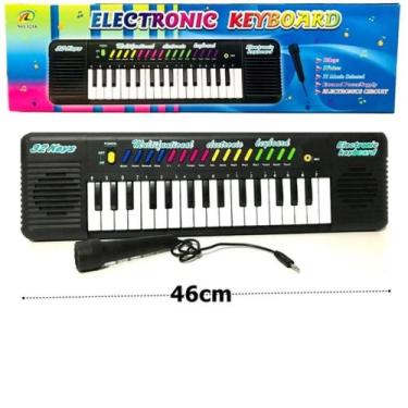 Teclado Infantil Eletrônico Musical para Criança com Microfone Preto BBR -  BBR toys - Teclado Infantil - Magazine Luiza