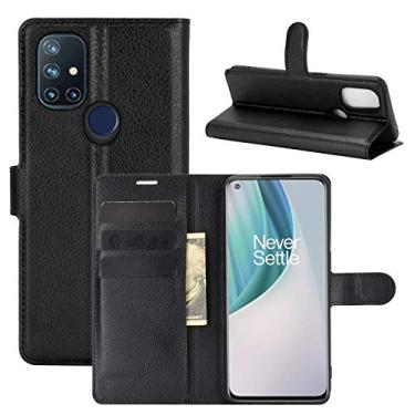 Imagem de YUNCHAO Caixa de telefone Para OnePlus Nord N10 5G Litchi Texture Horizontal Flip Case Protetora com Slots & Card Slots & Carteira capa para celular