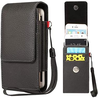 Imagem de Capa com clipe de cinto duplo vertical para celular com presilha para cinto/compartimentos para cartão para dois iPhone 12 Pro Max/Samsung Galaxy Note20 Ultra 5G/Note 10+/S20 Plus/S20 Ultra/ A71 A70 A