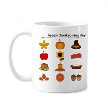 Imagem de Caneca de cerâmica com estampa de comida Happy Thanksgiving Day cerâmica xícara de porcelana de café