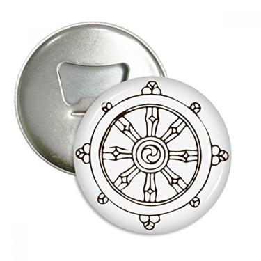 Imagem de Culture Religion Leme da alfândega abridor de garrafas redondo ímã de geladeira emblema multifuncional